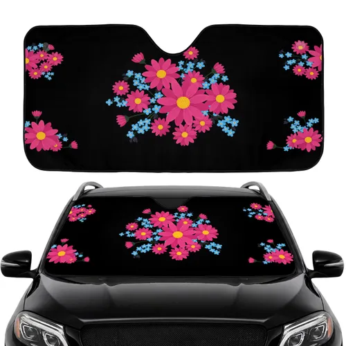 Night Bloom Cosmos Forget-Me-Not Garden Car Interior Upgrade Car Sunshade