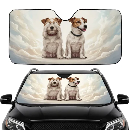 Jack Russell Terriers See No Evil - Car Interior Upgrade Road Trip Gift for Dog Lover Car Sunshade