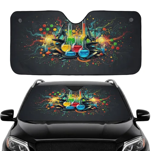 Science Lab Glassware Car Interior Upgrade for Science Enthusiast Car Sunshade