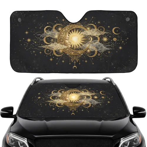 Ornate Celestial Moon Sun Stars - Car Interior Upgrade Car Sunshade