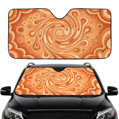 Retro Psychedelic Swirl Bold Concentric Shapes Organic Flowing Lines - Car Interior Upgrade Car Sunshade
