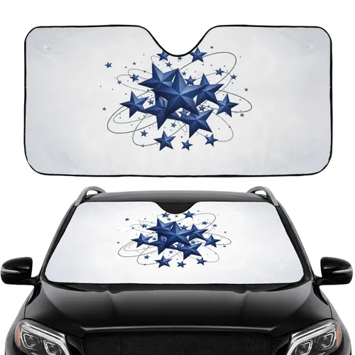 Deep Indigo Celestial Stars Dynamic Cosmic Trails - Car Interior Upgrade Car Sunshade