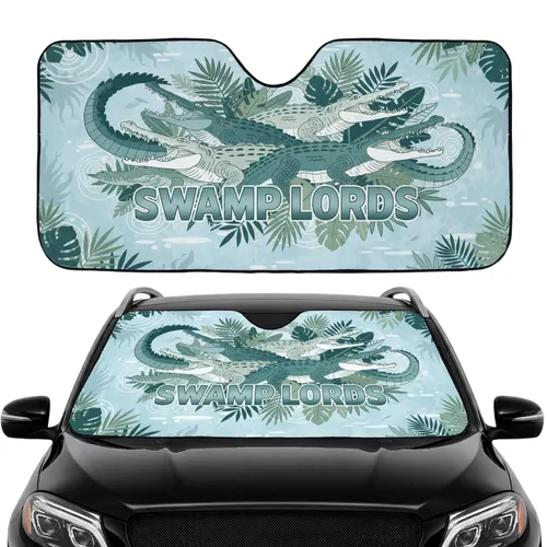 Alligators Crocodiles Tropical Swamp Wetland - Car Interior Upgrade Wildlife Lover Gift Car Sunshade