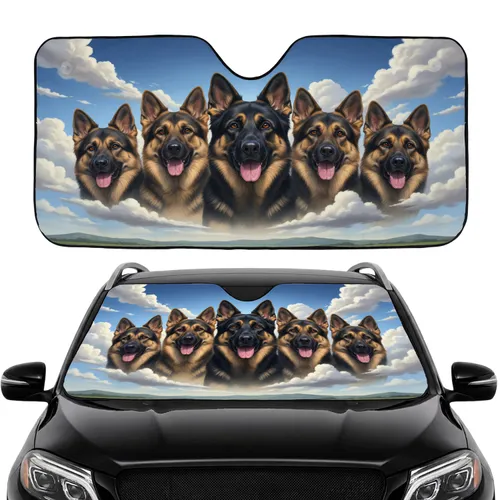 Majestic German Shepherd Dogs - Road Trip Gift for Loyal Dog Lovers Car Sunshade