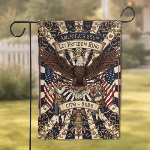 Bald Eagle American Flag 1776-2026 - USA 250th Anniversary Independence Day Gift for Veterans Garden Flag