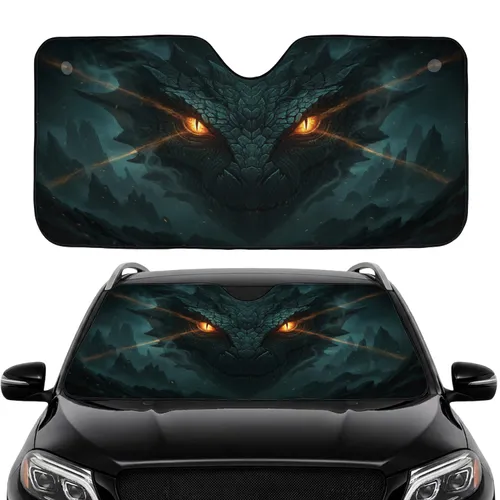 Colossal Glowing Reptilian Dragon Eyes - Car Interior Upgrade Car Sunshade