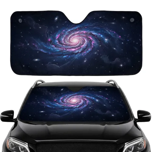 Luminous Spiral Galaxy Deep Space Starfield Nebula - Car Interior Upgrade Car Sunshade