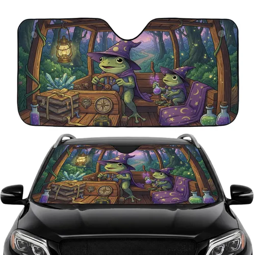 Mystical Enchanted Forest Wizard Frogs Magical Interior Car Interior Upgrade Car Sunshade