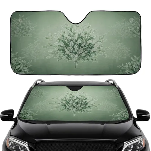Refined Natural Botanical Foliage Delicate Leafy Branches Ethereal Light Rays - Car Interior Upgrade Car Sunshade