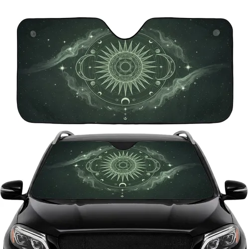 Celestial Sun Moon Mandala Deep Space Nebula Stars - Car Interior Upgrade Car Sunshade