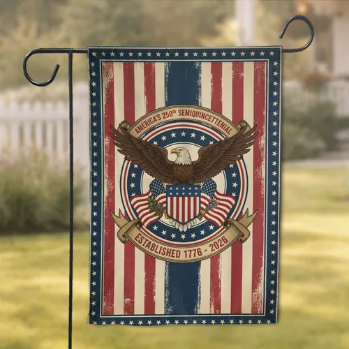Bald Eagle American Flag 1776-2026 - USA 250th Anniversary Independence Day Garden Flag