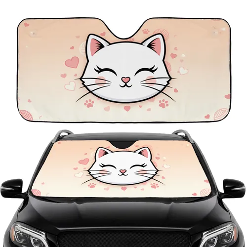 Elegant Cat Face Floral Stardust - Car Interior Upgrade Car Sunshade