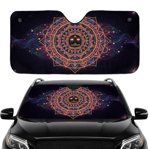 Mandala Petals Geometric Flower Swirling Lines - Car Interior Upgrade Road Trip Essential Car Sunshade