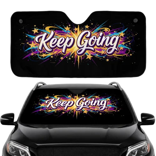 Keep Going Stars Swirls Light Trails Commute Accessory Car Sunshade