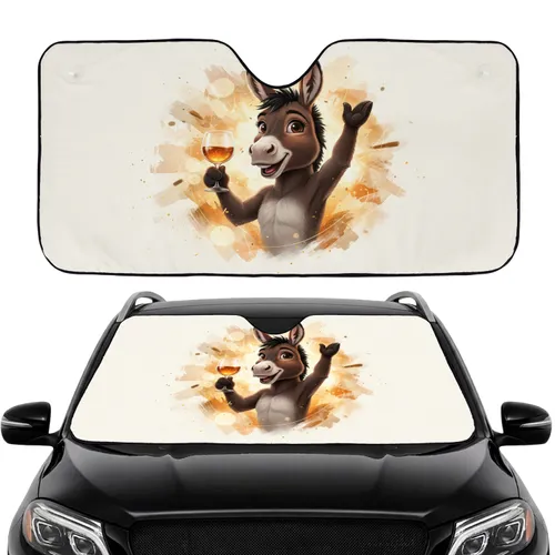 Smiling Donkey Wine Glass Vineyard Swirls Car Interior Upgrade Wine Lover Gift Car Sunshade