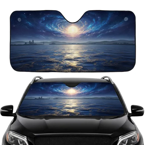 Celestial Starry Night Shimmering Water - Road Trip Gift Car Sunshade
