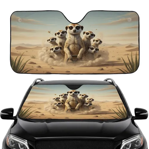 Charismatic Meerkats Desert Savanna Adventure Charmedville Car Interior Upgrade Car Sunshade