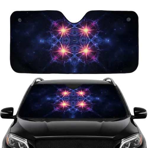 Radiant Starburst Cosmic Nebula Galactic Sky - Car Interior Upgrade Travel Accessory Car Sunshade