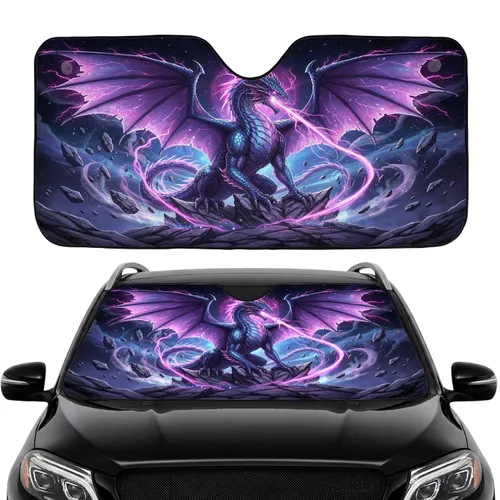 Vigilant Purple Dragon Electric Lightning Cosmic Sky - Car Interior Upgrade Car Sunshade