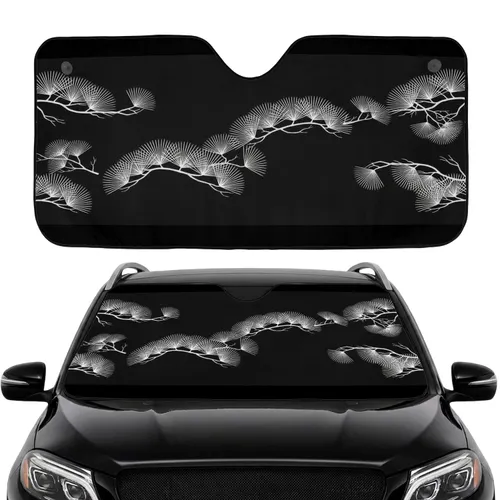 Japanese Pine Branches Mist Flowing Water - Car Interior Upgrade Car Sunshade