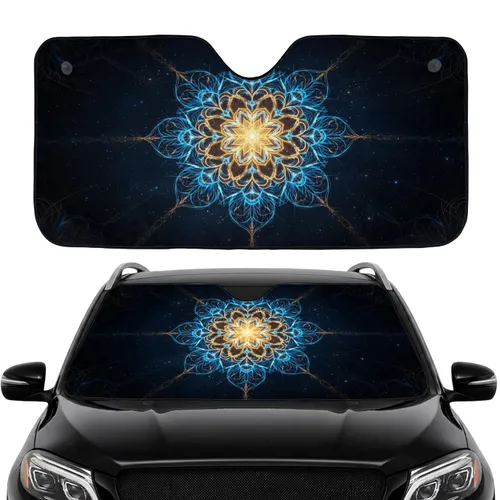 Mandala Celestial Starburst Cosmic Snowflake Car Interior Upgrade Car Sunshade