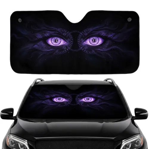 Purple Eyes Arcane Runes Constellations Ethereal Mist Glyphs - Car Interior Upgrade Car Sunshade