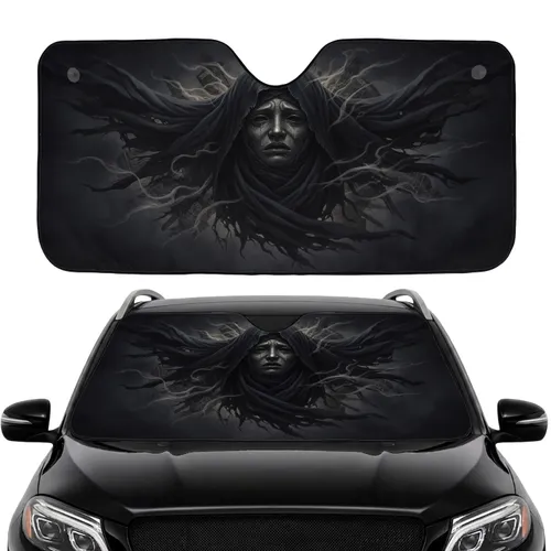 Weeping Shrouded Face Gothic Ruins - Car Interior Upgrade Car Sunshade