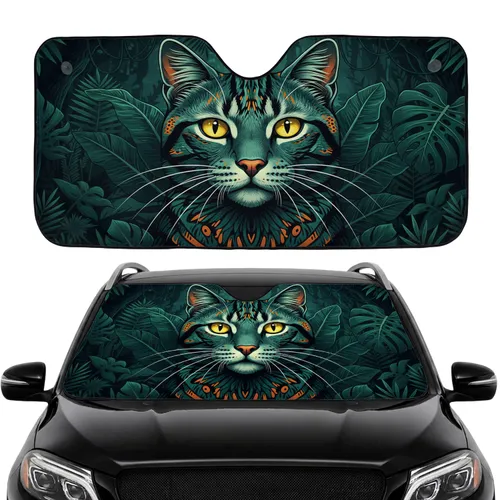 Tropical Jungle Cat Face - Car Interior Upgrade for Cat Lover Car Sunshade