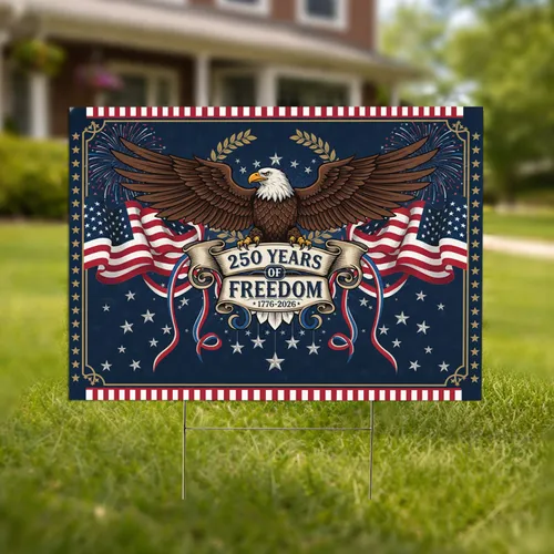 Bald Eagle American Flag 1776-2026 - USA 250th Anniversary Patriotic Gift Yard Sign
