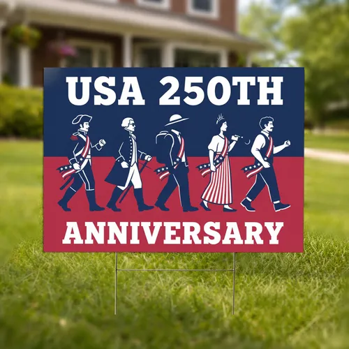 Patriotic Figures USA 250th Anniversary (1776-2026) - Independence Day Gift for Veterans Yard Sign