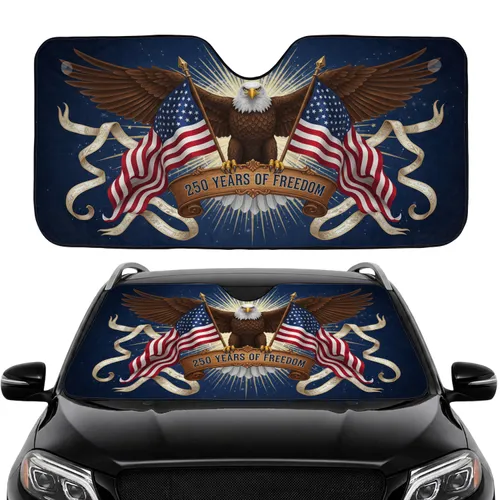 Bald Eagle American Flag 250 Years of Freedom 250th Anniversary Car Interior Upgrade Car Sunshade
