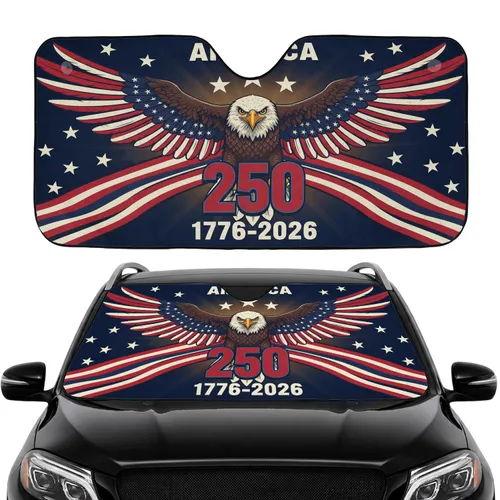 Bald Eagle American Flag 250th Anniversary Patriotic Car Interior Upgrade Car Sunshade