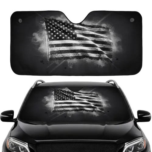 Distressed Grunge American Flag - Patriotic Home Decor Gift for Veterans Car Sunshade