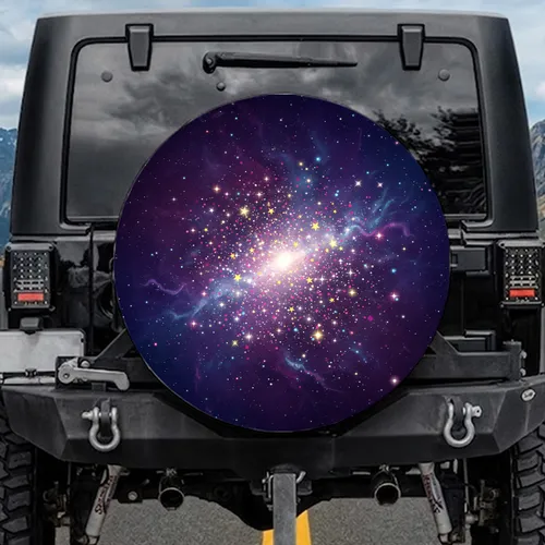 Cosmic Starfield Galaxy Multi-Shaped Stars - Travel Essentials Star Gazer Gift Spare Tire Cover