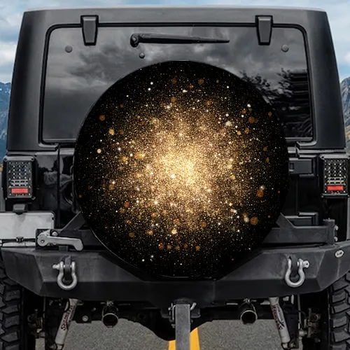 Sparkling Golden Rose Gold Glitter Explosion Glamour Decor Gift Spare Tire Cover