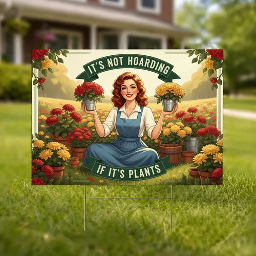 It's Not Hoarding If It's Plants Quote - Garden Lover Home Decor Gift Yard Sign