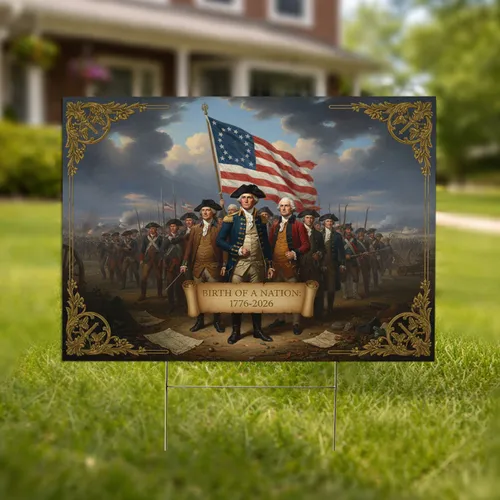 Washington Continental Army Betsy Ross Flag - USA 250th Anniversary Celebration Yard Sign