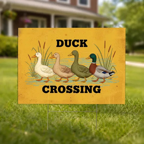 Ducks Wetlands Crossing Farmhouse Decor - Duck Lover Outdoor Gift Yard Sign