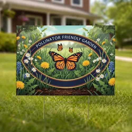 Monarch Butterfly Pollinator Friendly Garden - Nature Lover Outdoor Decor Yard Sign