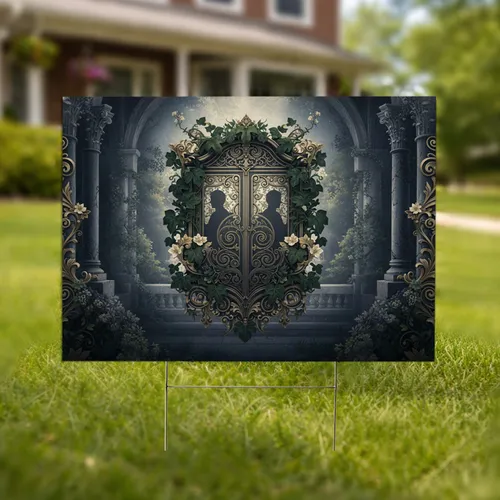 Classic Home Facade Silhouette Ivy Scrollwork - Home Decor Gift Yard Sign
