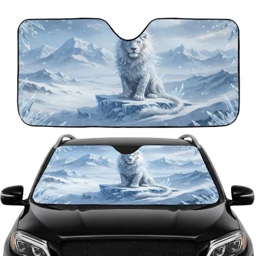 White Lion Ice Pinnacle Arctic Glacial Peaks Crystalline Ice - Wildlife Lover Gift Car Sunshade