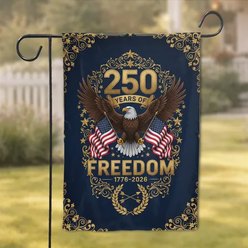 Bald Eagle American Flag 1776-2026 - USA 250th Anniversary Independence Day Gift for Veterans Garden Flag