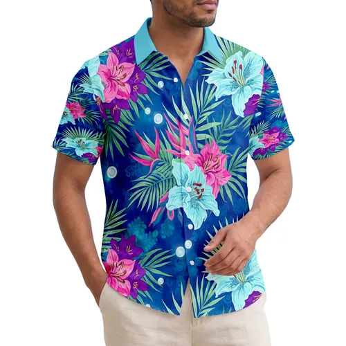 Tropical Lilies Exotic Flowers Palm Fronds - Tropical Lover Home Decor Gift Hawaiian Shirt