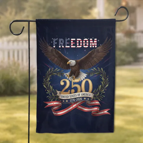 Bald Eagle Freedom 250 United States 1776-2026 USA 250th Anniversary Independence Day Garden Flag