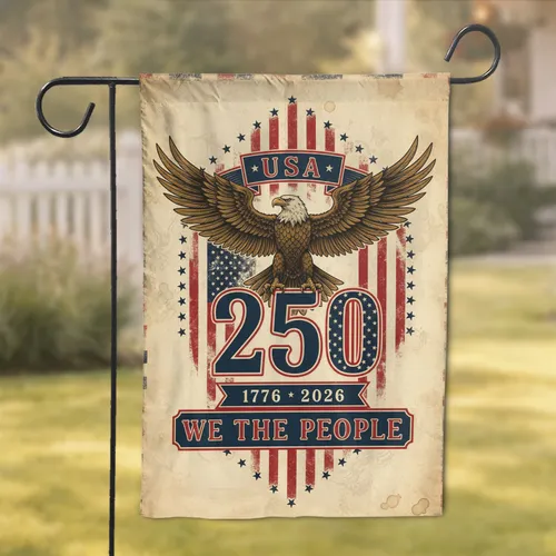Bald Eagle American Flag 250th Anniversary - USA 1776-2026 Independence Day Gift Garden Flag