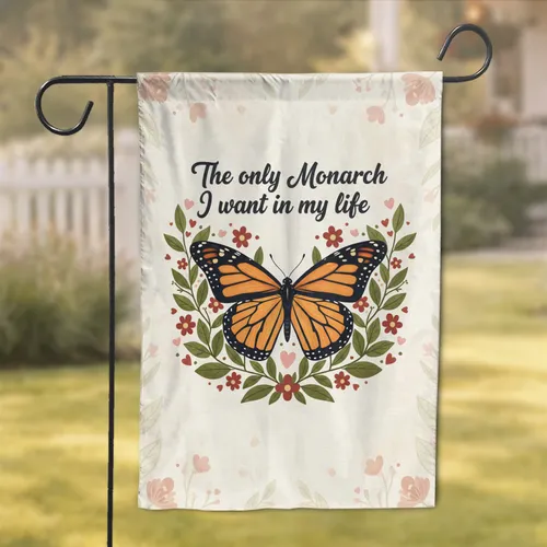 Monarch Butterfly Botanical Text Quote - Wildlife Lover Gift Home Decor Garden Flag