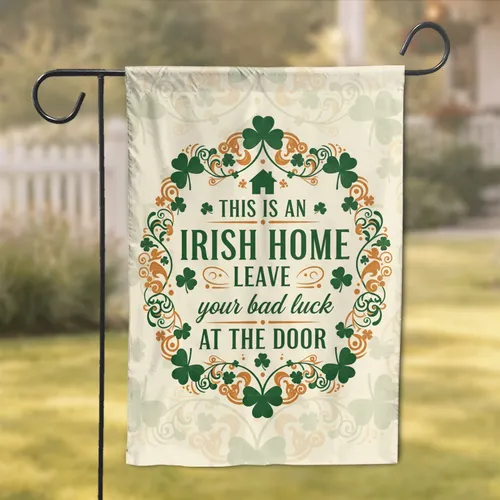 Irish Home Welcome Shamrock Celtic Knot - Irish Heritage Home Decor Gift Garden Flag