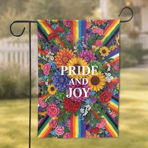 Pride And Joy Floral Bouquet Progress Pride Flag - Pride Celebration Gift Garden Flag