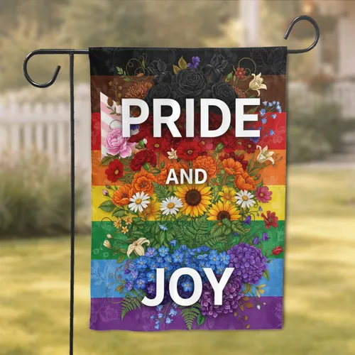 Pride And Joy Botanical Progress Flag - LGBTQ+ Celebration Home Decor Garden Flag