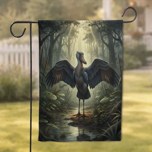 Majestic Shoebill Stork Lush Tropical Swamp Jungle - Wildlife Lover Home Decor Gift Garden Flag